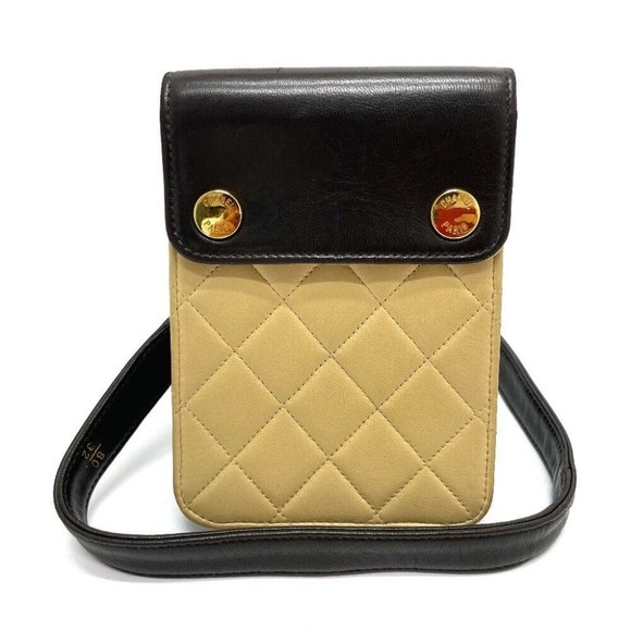 CHANEL Handbags - CHANEL Matelasse Bicolor Pouch Pochette Shoulder Bag Hip bag -Waist Pouch